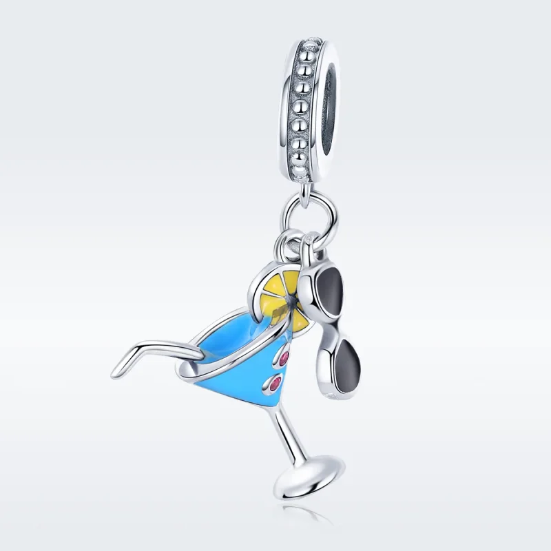 (bilde for) Pandora Style Silver Summer Cold Drinks Dangle - SCC698 - Vis 3