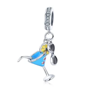 Pandora Style Silver Summer Cold Drinks Dangle - SCC698 (bilde for) Pandora Style Silver Summer Cold Drinks Dangle - SCC698