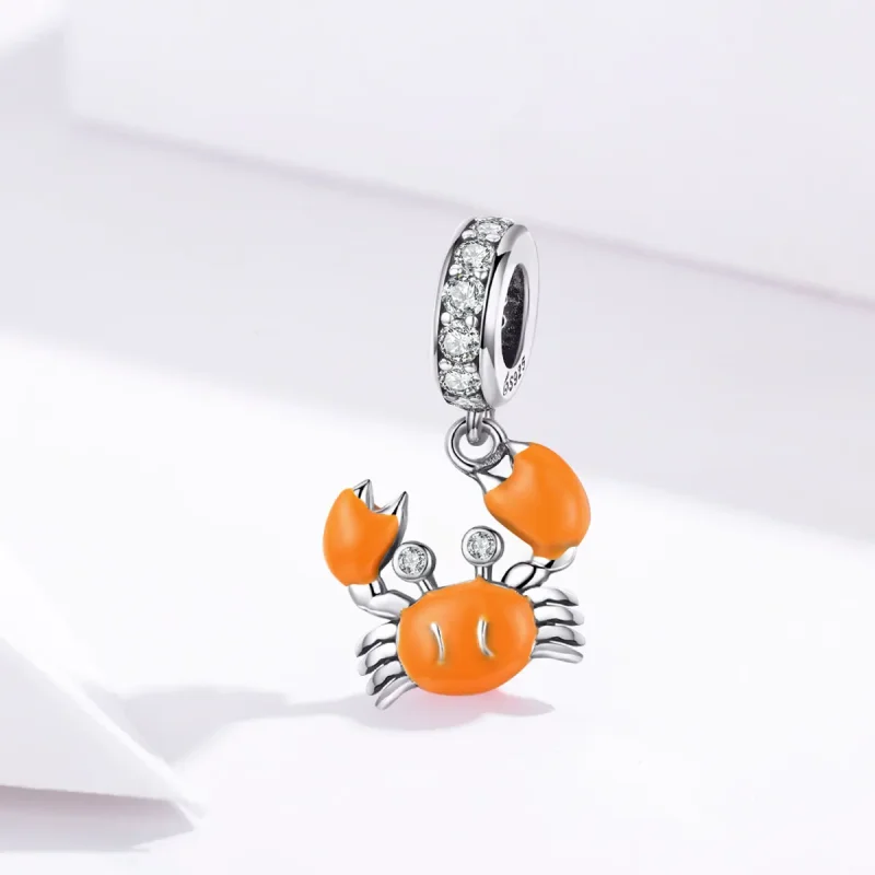 (bilde for) Pandora Style Silver Summer Crab Dangle - BSC076 - Vis 2