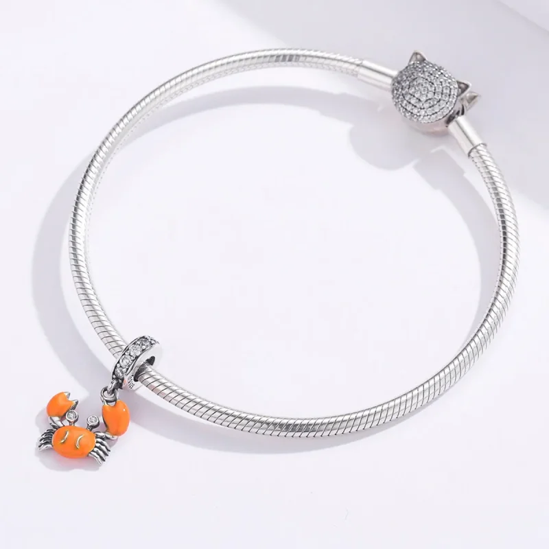 (bilde for) Pandora Style Silver Summer Crab Dangle - BSC076 - Vis 3
