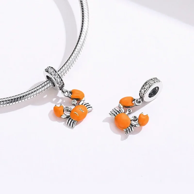 (bilde for) Pandora Style Silver Summer Crab Dangle - BSC076 - Vis 4