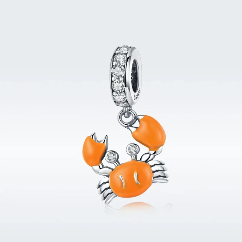 (bilde for) Pandora Style Silver Summer Crab Dangle - BSC076 - Vis 5