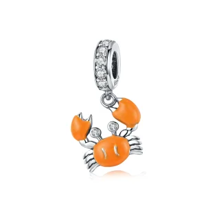 Pandora Style Silver Summer Crab Dangle - BSC076 (bilde for) Pandora Style Silver Summer Crab Dangle - BSC076