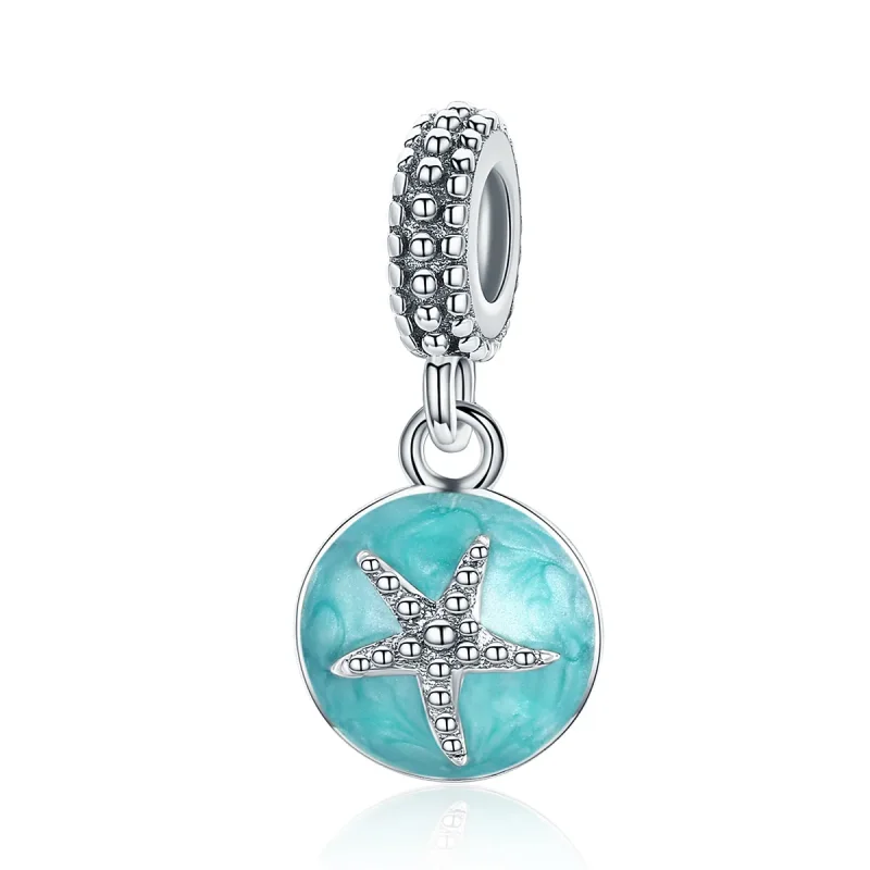 (bilde for) Pandora Style Silver Summer Style Blue Sea Dangle - SCC136 - Vis 2