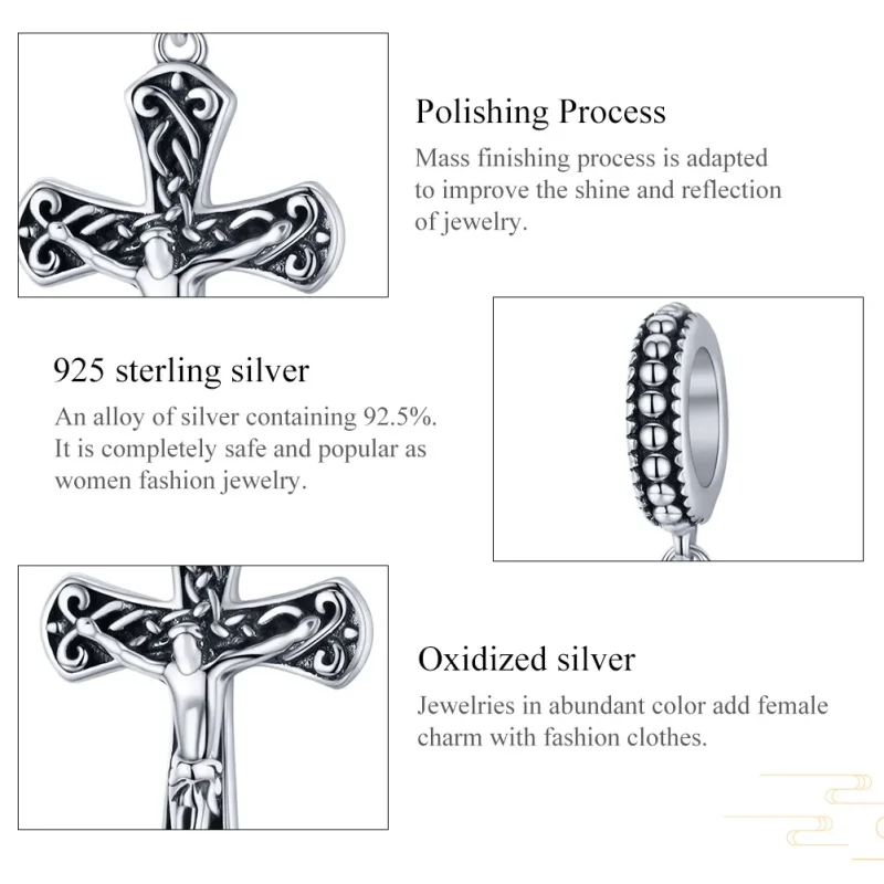 (bilde for) Pandora Style Silver The Cross of Jesus Dangle - SCC1407 - Vis 6