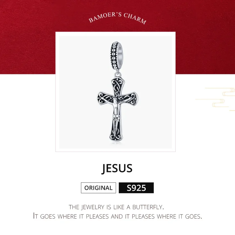 (bilde for) Pandora Style Silver The Cross of Jesus Dangle - SCC1407 - Vis 8