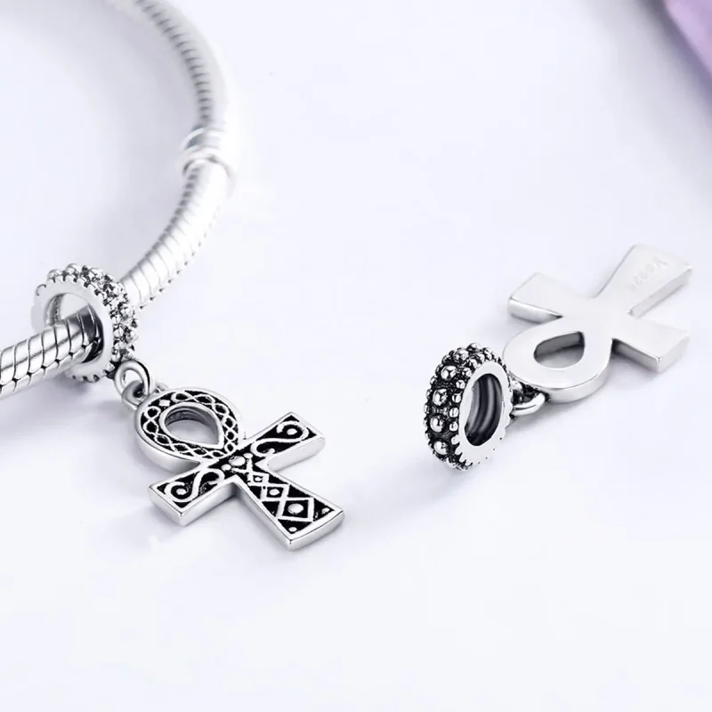 (bilde for) Pandora Style Silver The Cross of The Power of Retro Faith Dangle - SCC185 - Vis 5