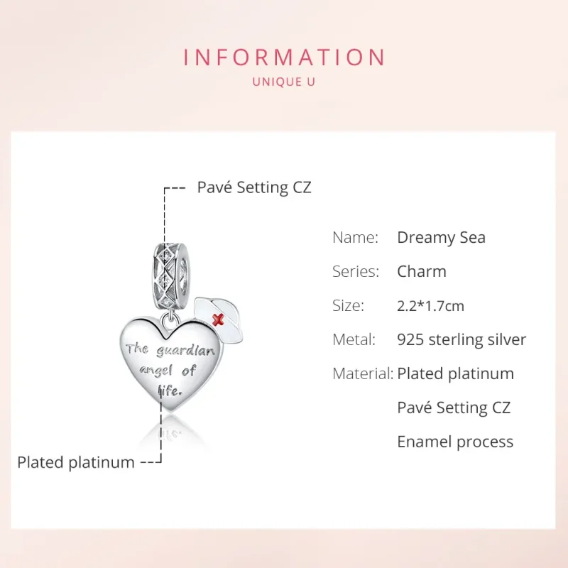 (bilde for) Pandora Style Silver The Guardian Angel of Life Dangle - BSC307 - Vis 6