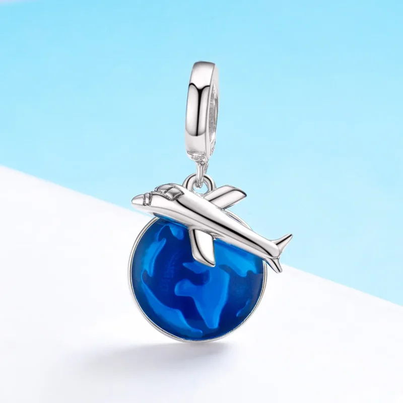 (bilde for) Pandora Style Silver Travel Around The World Dingler - SCC664 - Vis 3