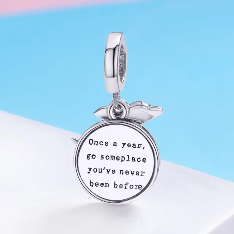 (bilde for) Pandora Style Silver Travel Around The World Dingler - SCC664 - Vis 5