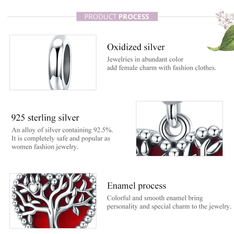 (bilde for) Pandora Style Silver Tree of Love Dangle - SCC1556 - Vis 8
