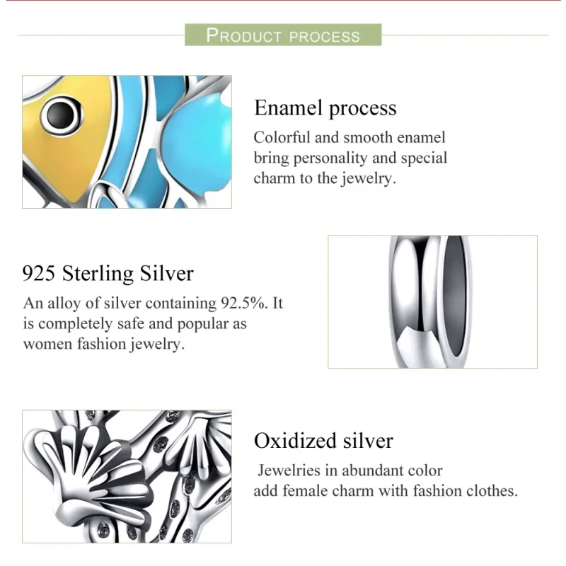 (bilde for) Pandora Style Silver Underwater World Dangle - SCC959 - Vis 7