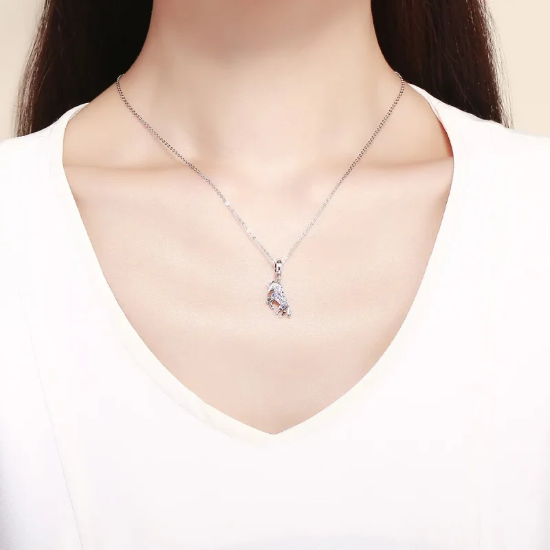 (bilde for) Pandora Style Silver Unicorn Dangle - SCC996 - Vis 5