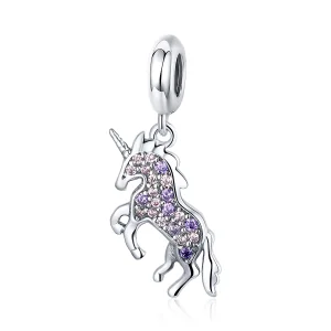(bilde for) Pandora Style Silver Unicorn Dangle - SCC996