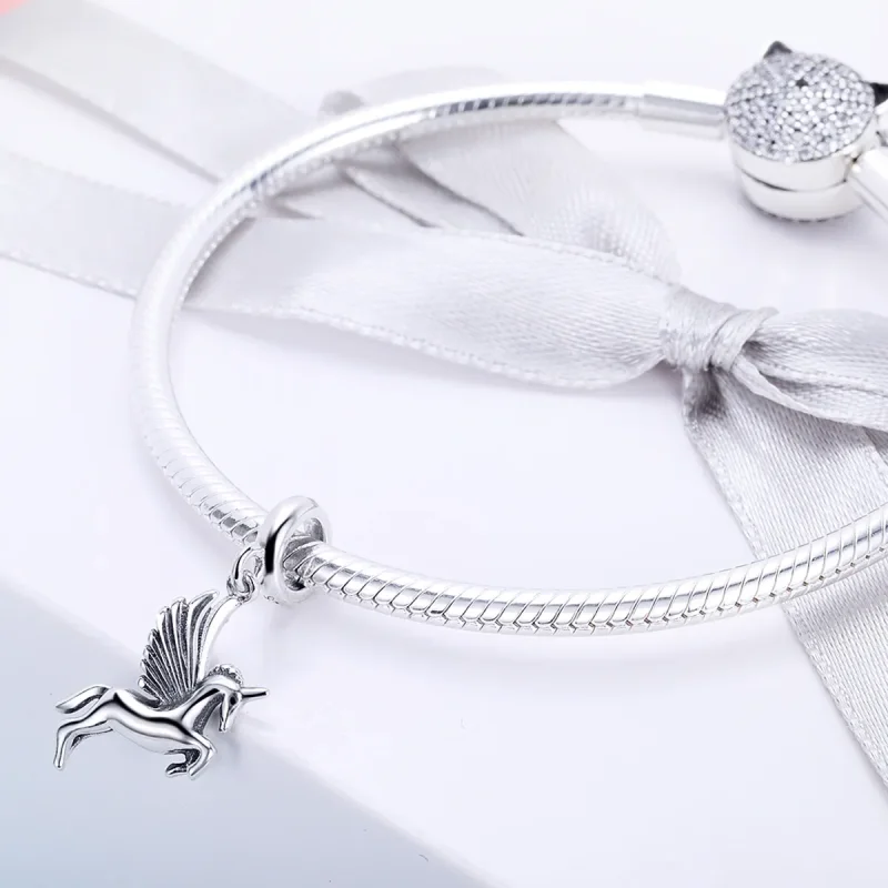 (bilde for) Pandora Style Silver Unicorn Memory Dingle - SCC704 - Vis 2