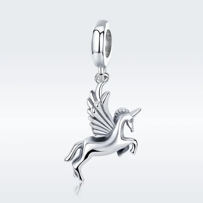 (bilde for) Pandora Style Silver Unicorn Memory Dingle - SCC704 - Vis 3