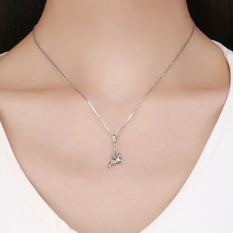 (bilde for) Pandora Style Silver Unicorn Memory Dingle - SCC704 - Vis 4