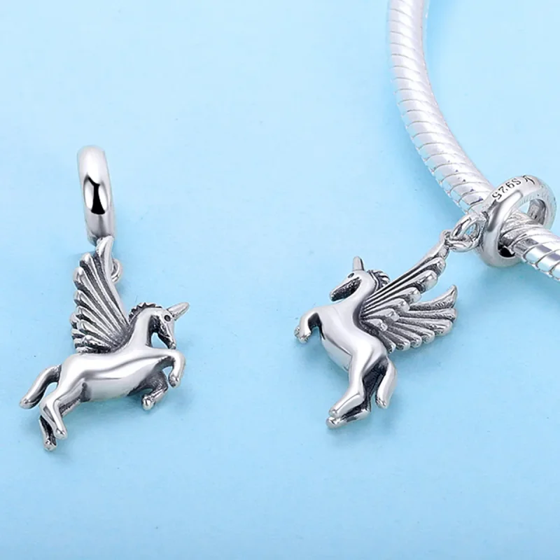 (bilde for) Pandora Style Silver Unicorn Memory Dingle - SCC704 - Vis 5