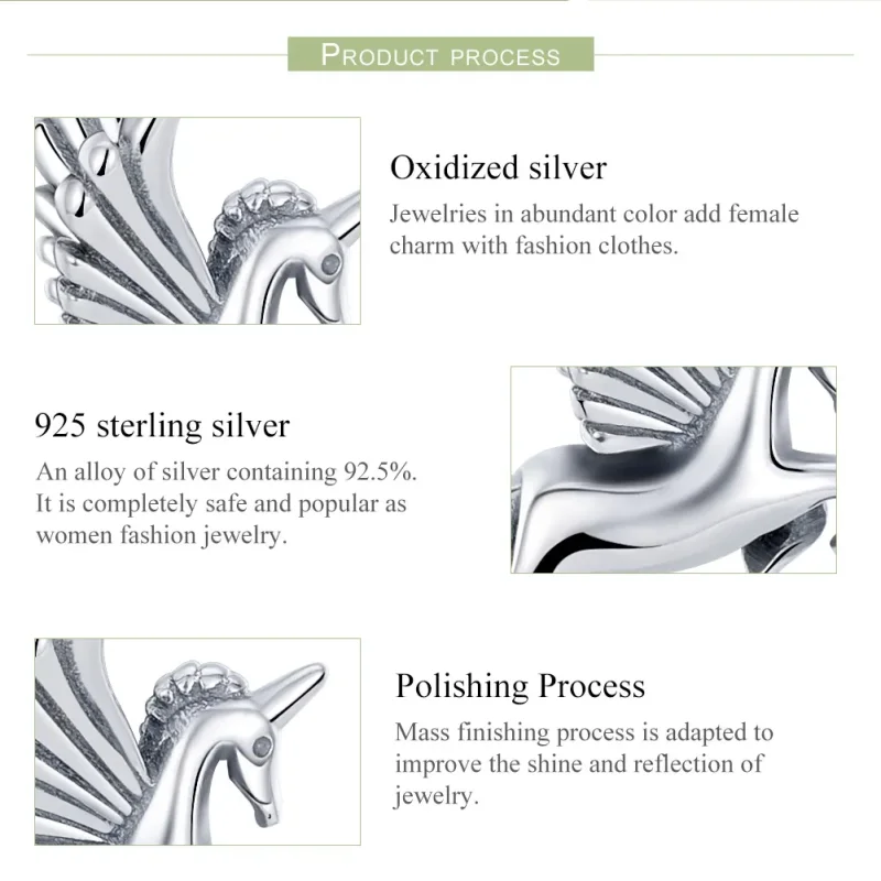 (bilde for) Pandora Style Silver Unicorn Memory Dingle - SCC704 - Vis 7