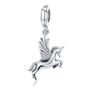 (bilde for) Pandora Style Silver Unicorn Memory Dingle - SCC704
