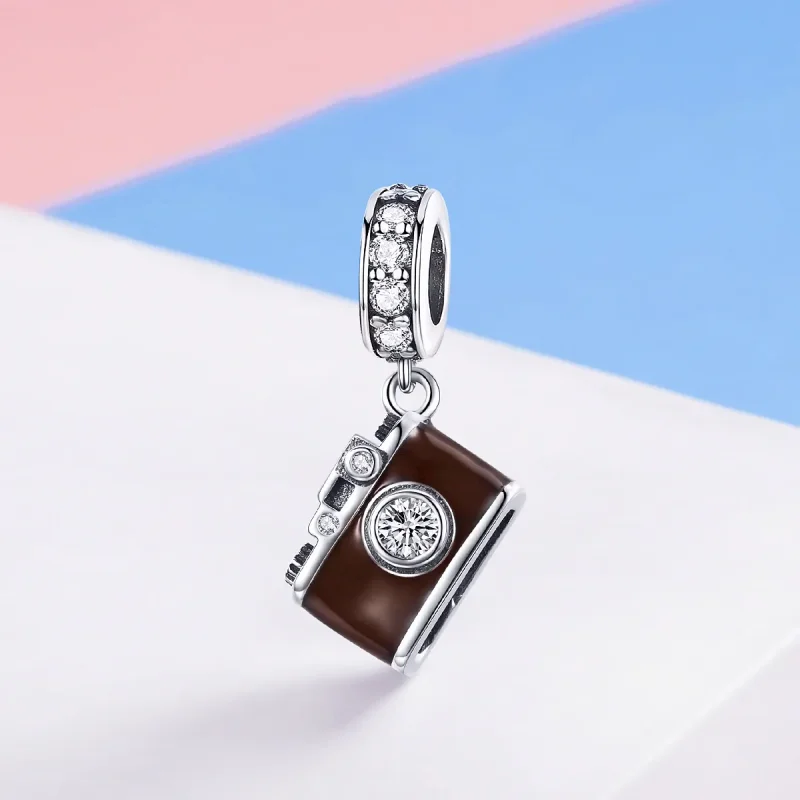 (bilde for) Pandora Style Silver Vintage Digital Camera Dingle - SCC953 - Vis 2