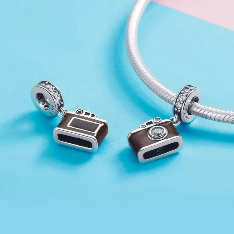 (bilde for) Pandora Style Silver Vintage Digital Camera Dingle - SCC953 - Vis 4