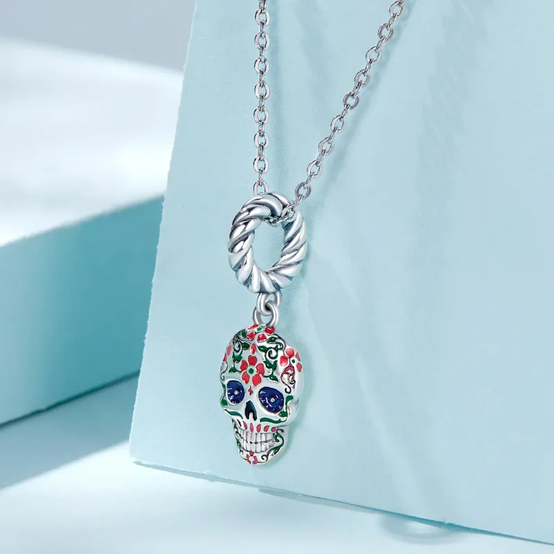 (bilde for) Pandora Style Skull Dangle - SCC2361 - Vis 2