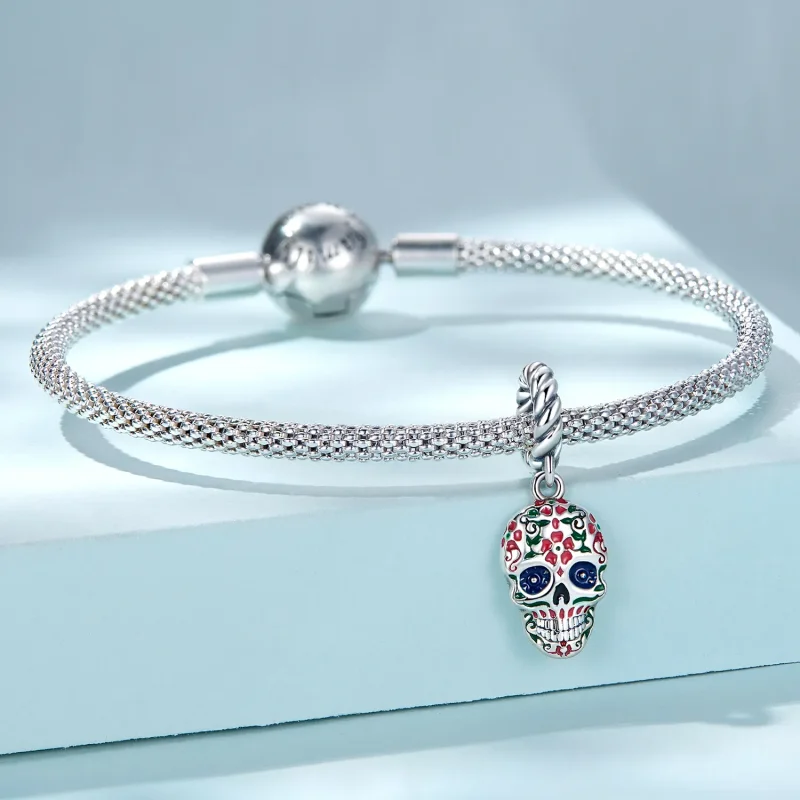 (bilde for) Pandora Style Skull Dangle - SCC2361 - Vis 3