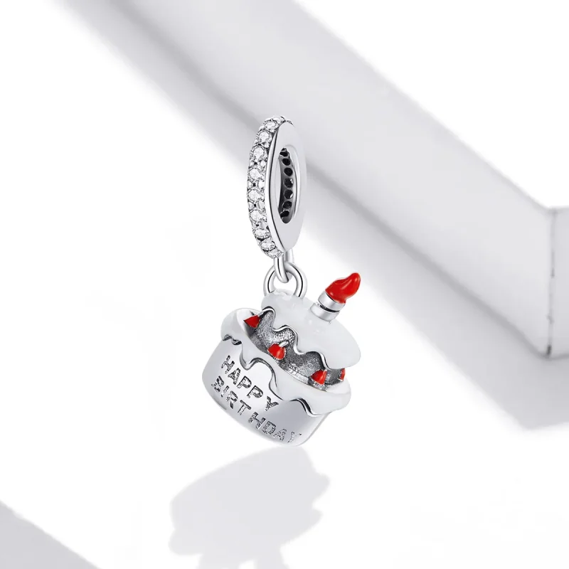 (bilde for) Pandora Style Sølv bursdagskake Dangle - SCC1848 - Vis 2