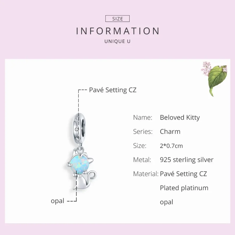 (bilde for) Pandora Style Sølv elskede Kitty Dangle - BSC235 - Vis 7