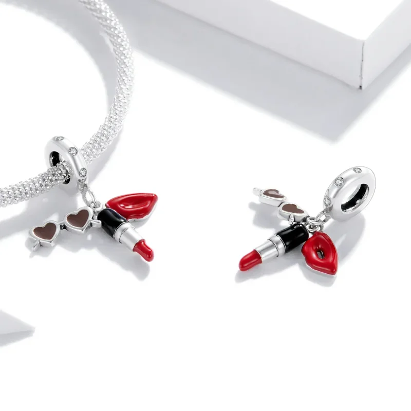 (bilde for) Pandora Style Sølv Leppestift Og Solbriller Dingler - BSC346 - Vis 3