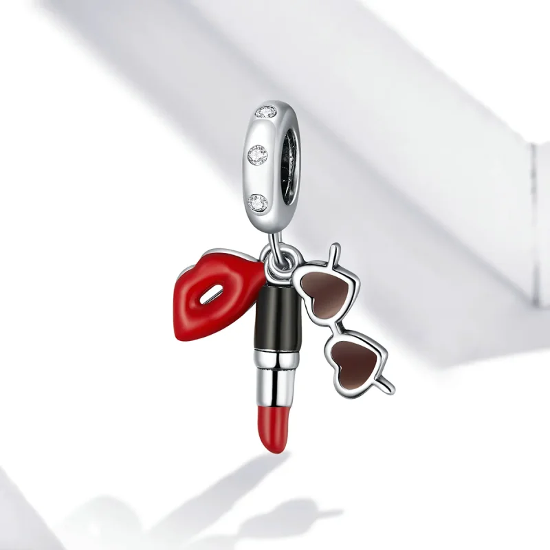 (bilde for) Pandora Style Sølv Leppestift Og Solbriller Dingler - BSC346 - Vis 4