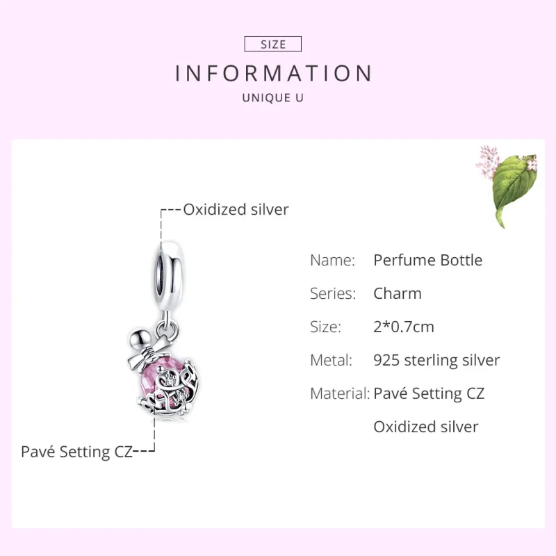 (bilde for) Pandora Style Sølv parfymeflaske Dangle - SCC1734 - Vis 7