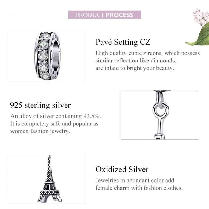 (bilde for) Pandora Style Sølv Paris Eiffeltårnet Dangle - BSC154 - Vis 8