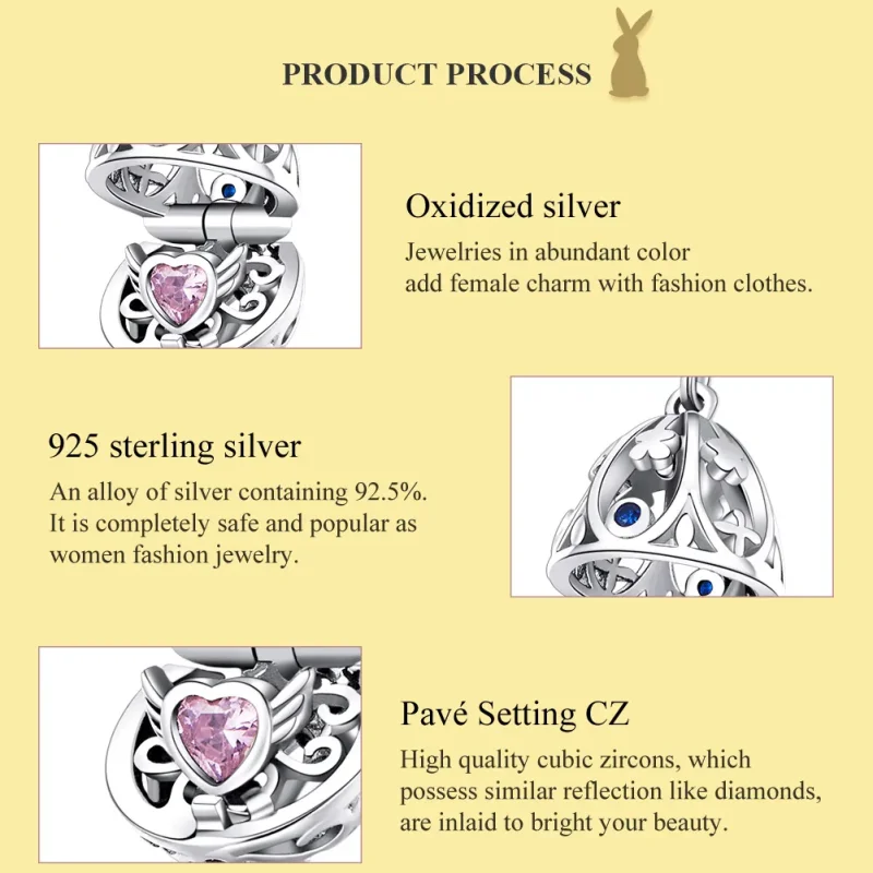 (bilde for) Pandora Style Sølv Påskeegg Med Treasure Dingle - SCC1465 - Vis 7