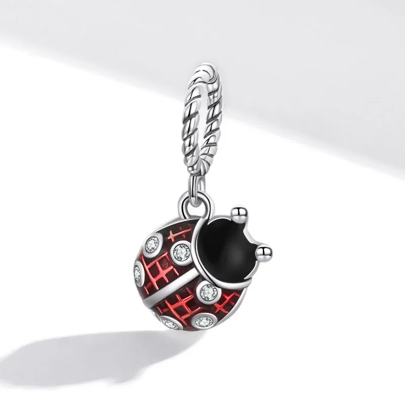 (bilde for) Pandora Style Sølv Seks-Star Ladybug Dangle - SCC1874 - Vis 2