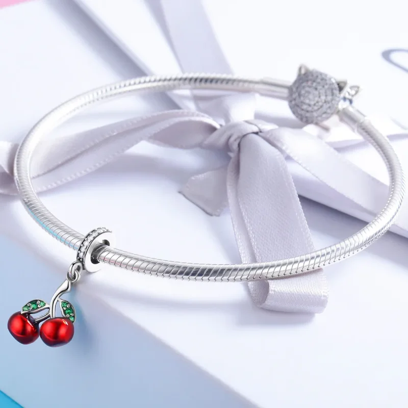 (bilde for) Pandora Style Sølv sommerkirsebær Dangle - SCC784 - Vis 3