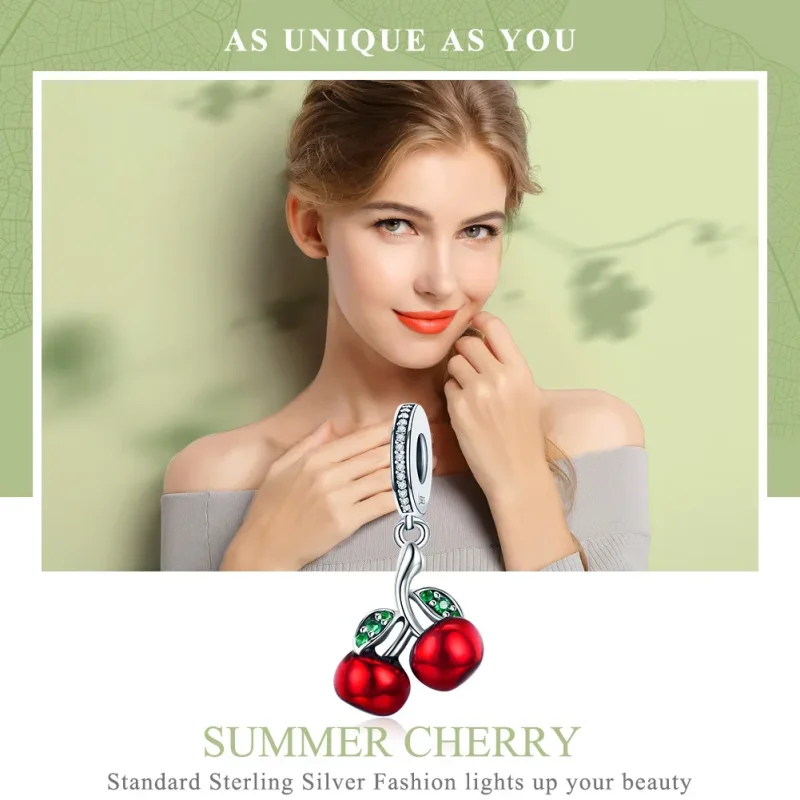 (bilde for) Pandora Style Sølv sommerkirsebær Dangle - SCC784 - Vis 6