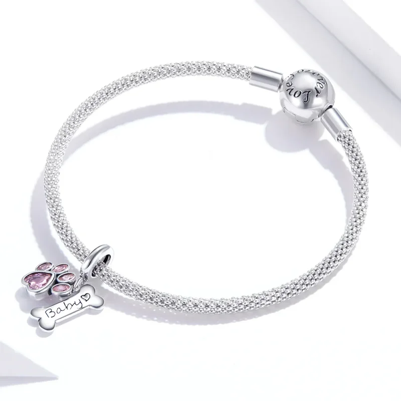 (bilde for) Pandora Style Sølv Søt Hundepote Dangle - SCC1680 - Vis 3