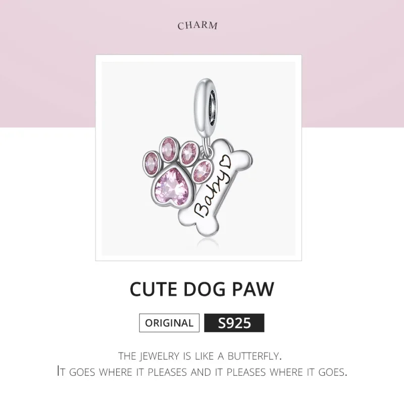 (bilde for) Pandora Style Sølv Søt Hundepote Dangle - SCC1680 - Vis 6
