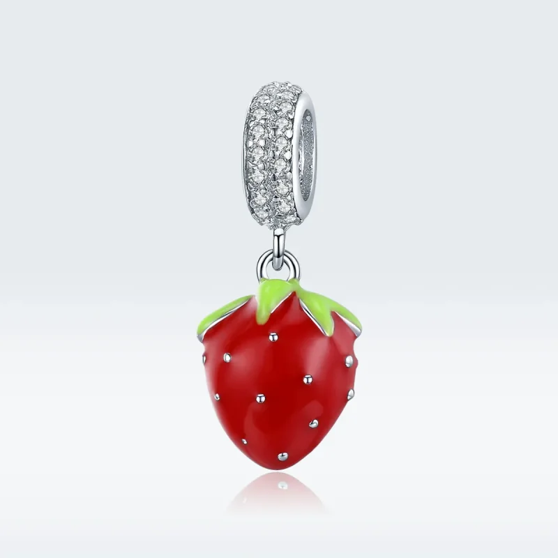 (bilde for) Pandora Style Sølv Søt Strawberry Dangle - SCC1537 - Vis 5