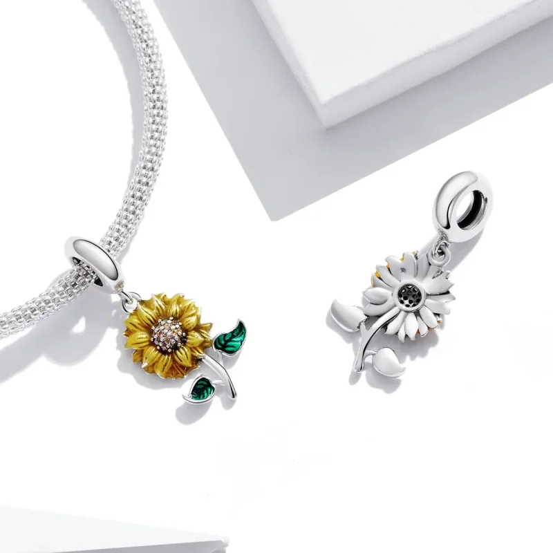 (bilde for) Pandora Style Sunflower Dangle - SCC2079 - Vis 4