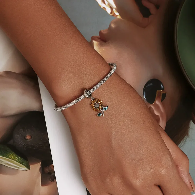 (bilde for) Pandora Style Sunflower Dangle - SCC2079 - Vis 6
