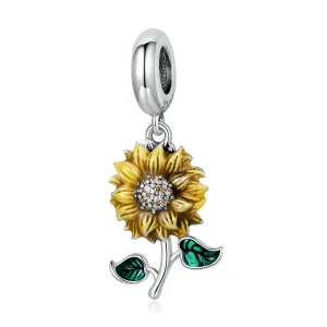 (bilde for) Pandora Style Sunflower Dangle - SCC2079