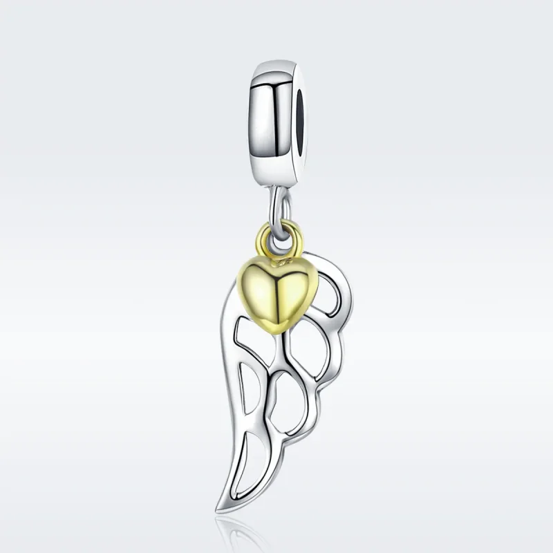 (bilde for) Pandora Style Two Tone Bicolor Elf Wings Dingle - SCC838 - Vis 3