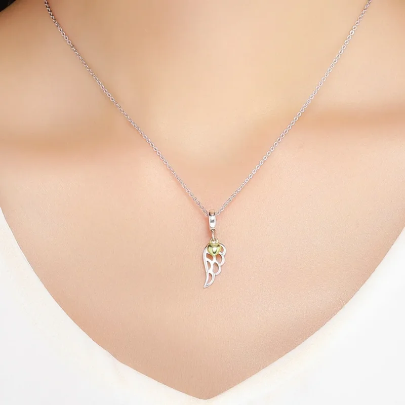 (bilde for) Pandora Style Two Tone Bicolor Elf Wings Dingle - SCC838 - Vis 5