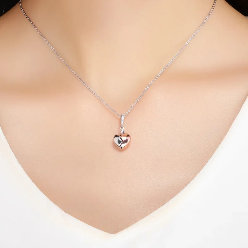 (bilde for) Pandora Style Two Tone Bicolor Key In Open Heart Dingle - SCC844 - Vis 5