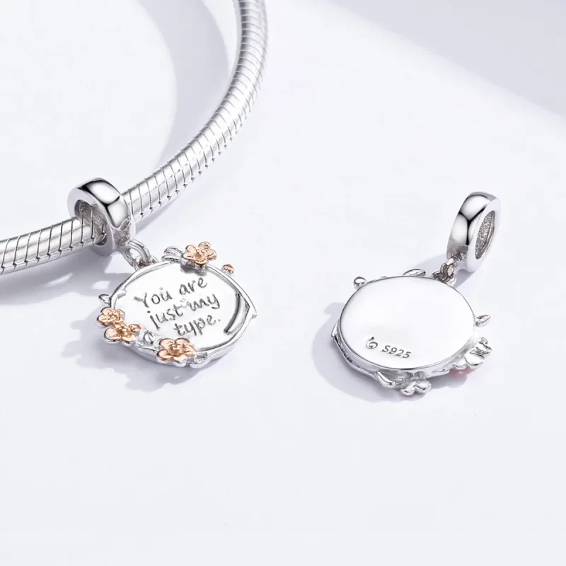 (bilde for) Pandora Style Two Tone Bicolor You Are Just My Type Dangle - BSC147 - Vis 4