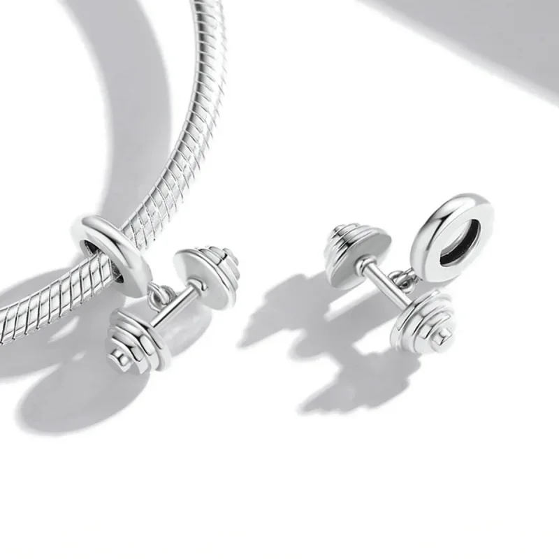 (bilde for) Pandora Style Vektløfting Barbell Dangle - SCC2052 - Vis 4