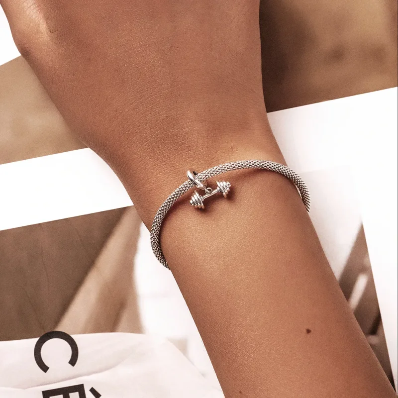 (bilde for) Pandora Style Vektløfting Barbell Dangle - SCC2052 - Vis 5